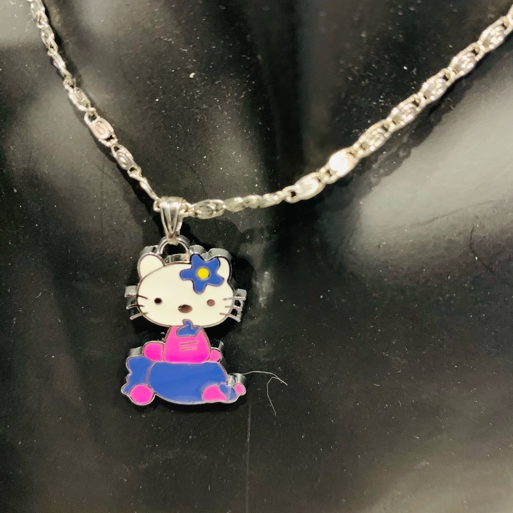 N2- Hello Kitty silver kids Necklace